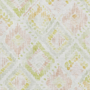 HomeRoots 8' X 10' Vibrant Pink Lime Green Ivory Geometric Washable Area Rug with UV Protection for Homes 684038