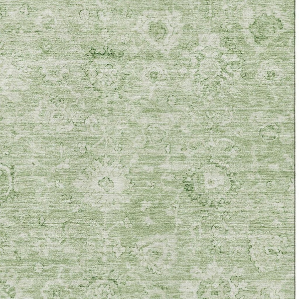 HomeRoots 8' X 10' Artichoke Green Damask Area Rug - Washable, UV Protected, Durable for Busy Homes & Style 684050