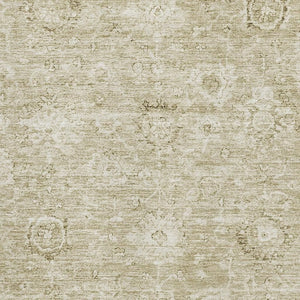 HomeRoots 8' X 10' Durable Beige and Brown Damask Area Rug - Machine-Washable, UV Protected, Cozy Design 684056