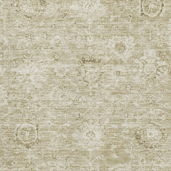 HomeRoots 8' X 10' Durable Beige and Brown Damask Area Rug - Machine-Washable, UV Protected, Cozy Design 684056