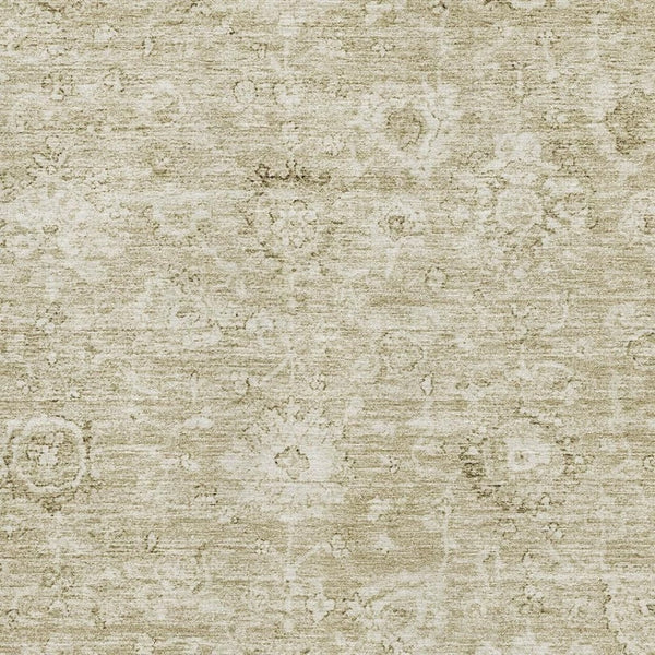 HomeRoots 9' X 12' Beige and Brown Damask Area Rug - Washable, UV-Protected, Durable for Homes with Kids & Pets 684057