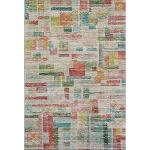 HomeRoots 9' Stylish Rust Orange, Green & Teal Striped Area Rug - Washable, Durable & UV-Protected for Homes 684081