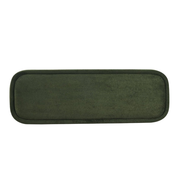 English Elm Indoor Boucle Upholstered Bench with Walnut Legs Textured Khaki Dining Seating Green,Walnut N779P390675G