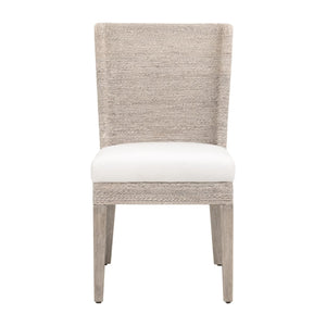 Essentials for Living Isle Dining Chair Set Mahogany Base Abaca Rope Seat Coastal Transitional Style 6841.WWA/LPPRL/NG