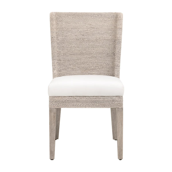 Essentials for Living Isle Dining Chair Set Mahogany Base Abaca Rope Seat Coastal Transitional Style 6841.WWA/LPPRL/NG