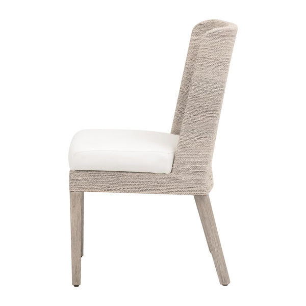 Essentials for Living Isle Dining Chair Set Mahogany Base Abaca Rope Seat Coastal Transitional Style 6841.WWA/LPPRL/NG