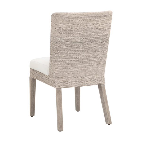 Essentials for Living Isle Dining Chair Set Mahogany Base Abaca Rope Seat Coastal Transitional Style 6841.WWA/LPPRL/NG