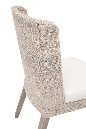 Essentials for Living Isle Dining Chair Set Mahogany Base Abaca Rope Seat Coastal Transitional Style 6841.WWA/LPPRL/NG