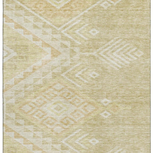 HomeRoots 9' X 12' Stylish Tan & Beige Geometric Area Rug - Washable, UV-Protected, Perfect for High-Traffic Spaces 684123