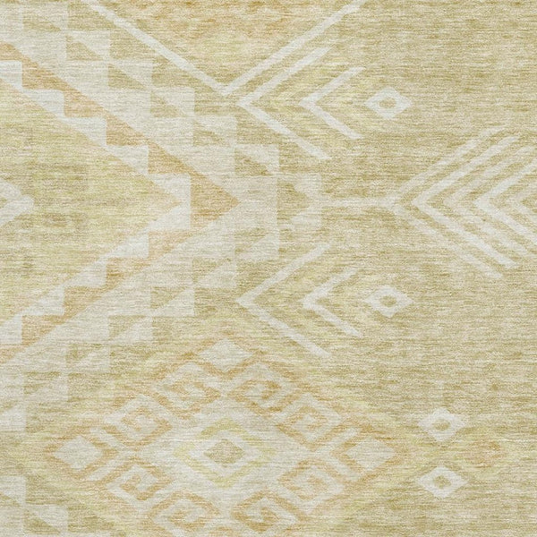 HomeRoots 10' X 14' Tan and Beige Geometric Area Rug - Stylish, Washable, UV-Protected, Ideal for Busy Homes 684124