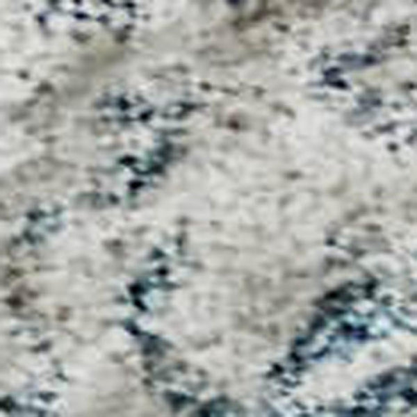HomeRoots 9' X 12' Washable Floral Area Rug - Ivory Purple & Blue with UV Protection for Family Spaces 684129