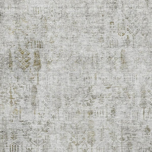 HomeRoots 5' X 8' Elegant Silver Ivory Floral Area Rug with UV Protection - Stain-Resistant, Washable Design 684132