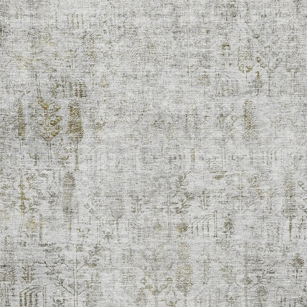 HomeRoots 5' X 8' Elegant Silver Ivory Floral Area Rug with UV Protection - Stain-Resistant, Washable Design 684132
