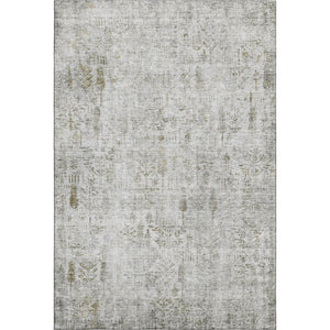 HomeRoots 9' X 12' Elegant Silver Ivory Beige Floral Area Rug - Washable, UV Protected & Stain Resistant Design 684135