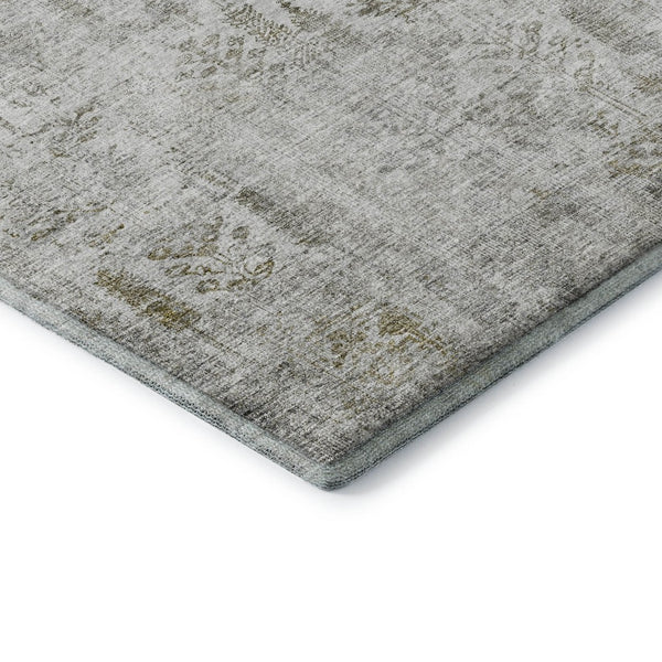 HomeRoots 9' X 12' Elegant Silver Ivory Beige Floral Area Rug - Washable, UV Protected & Stain Resistant Design 684135