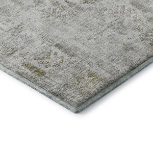 HomeRoots 10' X 14' Floral Area Rug in Silver, Ivory & Beige - Washable, UV-Protected, Perfect for High-Traffic Areas 684136