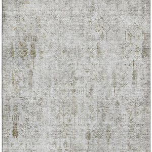 HomeRoots 10' X 14' Floral Area Rug in Silver, Ivory & Beige - Washable, UV-Protected, Perfect for High-Traffic Areas 684136