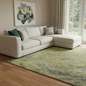 HomeRoots 8' X 10' Gold & Gray Abstract Washable Area Rug – Stylish, Durable, UV Protected for Any Room 684146