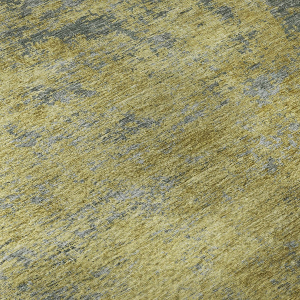 HomeRoots 8' X 10' Gold & Gray Abstract Washable Area Rug – Stylish, Durable, UV Protected for Any Room 684146