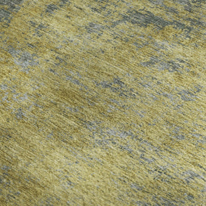 HomeRoots 8' X 10' Gold & Gray Abstract Washable Area Rug – Stylish, Durable, UV Protected for Any Room 684146