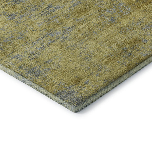 HomeRoots 9' X 12' Gold and Gray Abstract Area Rug - Washable, UV-Protected, Stylish & Durable for Any Room 684147
