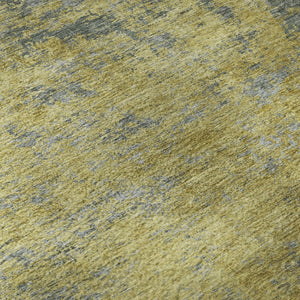 HomeRoots 9' X 12' Gold and Gray Abstract Area Rug - Washable, UV-Protected, Stylish & Durable for Any Room 684147