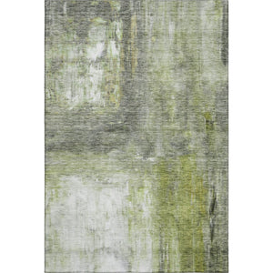 HomeRoots 10' X 14' Artichoke Green Abstract Area Rug - Durable, Washable, UV Protected, Perfect for Families! 684166