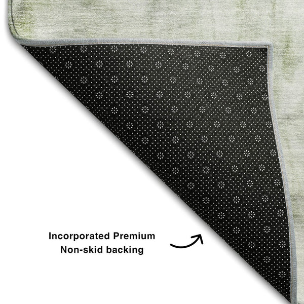 HomeRoots 10' X 14' Artichoke Green Abstract Area Rug - Durable, Washable, UV Protected, Perfect for Families! 684166