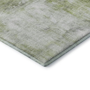 HomeRoots 10' X 14' Artichoke Green Abstract Area Rug - Durable, Washable, UV Protected, Perfect for Families! 684166