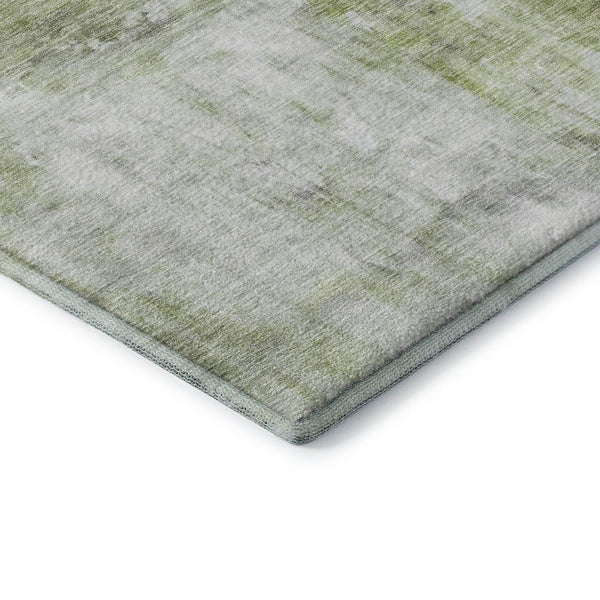 HomeRoots 10' X 14' Artichoke Green Abstract Area Rug - Durable, Washable, UV Protected, Perfect for Families! 684166