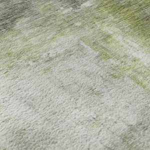 HomeRoots 10' X 14' Artichoke Green Abstract Area Rug - Durable, Washable, UV Protected, Perfect for Families! 684166