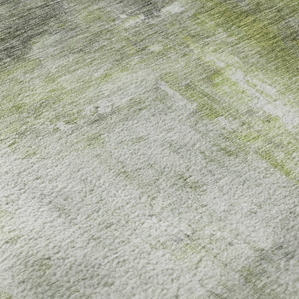 HomeRoots 10' X 14' Artichoke Green Abstract Area Rug - Durable, Washable, UV Protected, Perfect for Families! 684166