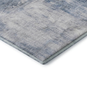 HomeRoots 8' X 10' Contemporary Blue, Ivory & Gray Abstract Washable Area Rug with Stain Resistance & UV Guard 684170