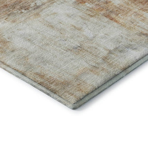 HomeRoots 8' X 10' Copper Gray and Ivory Abstract Washable Area Rug - Durable, UV-Protected, Easy-Care Design 684176