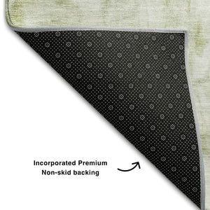 HomeRoots 8' X 10' Sage Gray & Ivory Abstract Washable Area Rug – Durable, UV-Protected, Easy-Care Design 684182