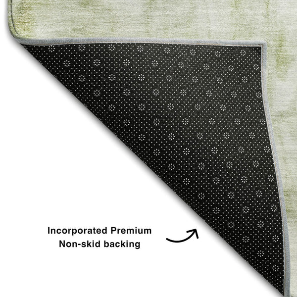 HomeRoots 9' X 12' Sage Gray and Ivory Abstract Washable Area Rug – Durable, Stain-Resistant, UV Protected Design 684183