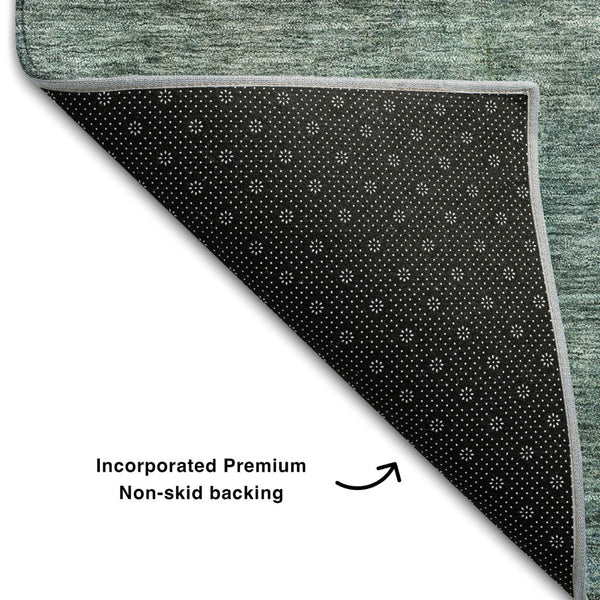 HomeRoots 5' X 8' Contemporary Blue and Brown Abstract Area Rug – Washable, Durable, UV-Protected Design! 684186