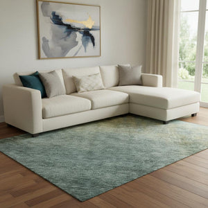 HomeRoots 10' Blue and Brown Abstract Washable Area Rug - UV Protected, Soft, Durable, Perfect for Family Spaces 684190