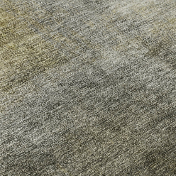 HomeRoots 8' Modern Taupe Ivory & Brown Abstract Washable Round Rug with UV Protection for High-Traffic Areas 684193