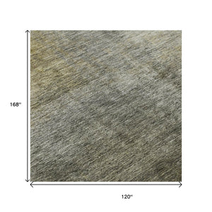HomeRoots 10' X 14' Taupe Ivory & Brown Modern Abstract Washable Area Rug - Durable, UV Protected & Stylish! 684196