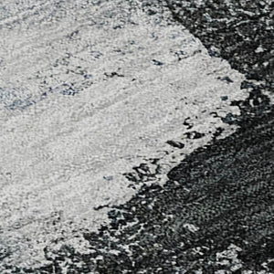 HomeRoots 5' X 8' Stylish Blue Charcoal Ivory Abstract Area Rug - Washable, UV Protected & Durable Design 684198