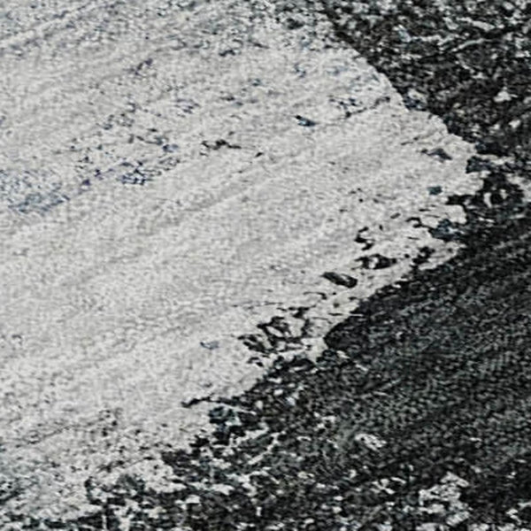 HomeRoots 5' X 8' Stylish Blue Charcoal Ivory Abstract Area Rug - Washable, UV Protected & Durable Design 684198