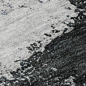 HomeRoots 10' Washable Blue Charcoal & Ivory Area Rug – Stain Resistant, UV Protected, Perfect for Family Rooms! 684202
