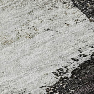 HomeRoots 9' X 12' Abstract Washable Area Rug in Coffee, Charcoal & Ivory - UV Protected & Easy Care Design 684207