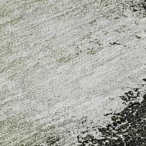 HomeRoots 10' X 14' Sage Charcoal Ivory Abstract Area Rug – Durable, Washable, UV Protected for Busy Homes! 684214