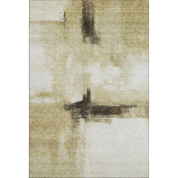 HomeRoots 5' X 8' Washable Abstract Area Rug with UV Protection - Soft, Durable, Stain-Resistant, Modern Design 684216