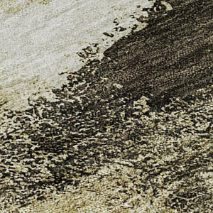 HomeRoots 8' X 10' Contemporary Wheat Charcoal Ivory Washable Area Rug - Stain Resistant, UV Protected, Durable 684218