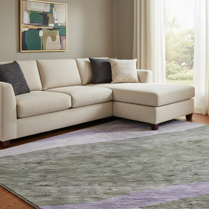 HomeRoots 8' X 10' Contemporary Artichoke Green Abstract Area Rug - Washable, Stain-Resistant, UV Protected! 684224