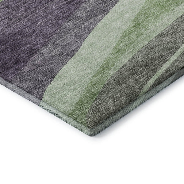 HomeRoots 8' X 10' Contemporary Purple, Green & Ivory Abstract Washable Area Rug with UV Protection & Durability 684242
