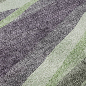 HomeRoots 8' X 10' Contemporary Purple, Green & Ivory Abstract Washable Area Rug with UV Protection & Durability 684242